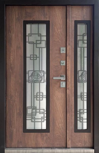 Magda doors 885/1 тип 4.0.1+терморозрив коричневийR017/спил коньячний (1200) ED131 фото